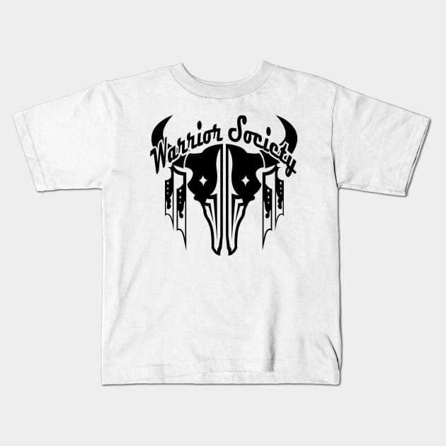 Warrior Society (Buffalo Black) Kids T-Shirt by melvinwareagle